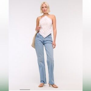 Abercrombie and Fitch the baggy low rise jean in light wash